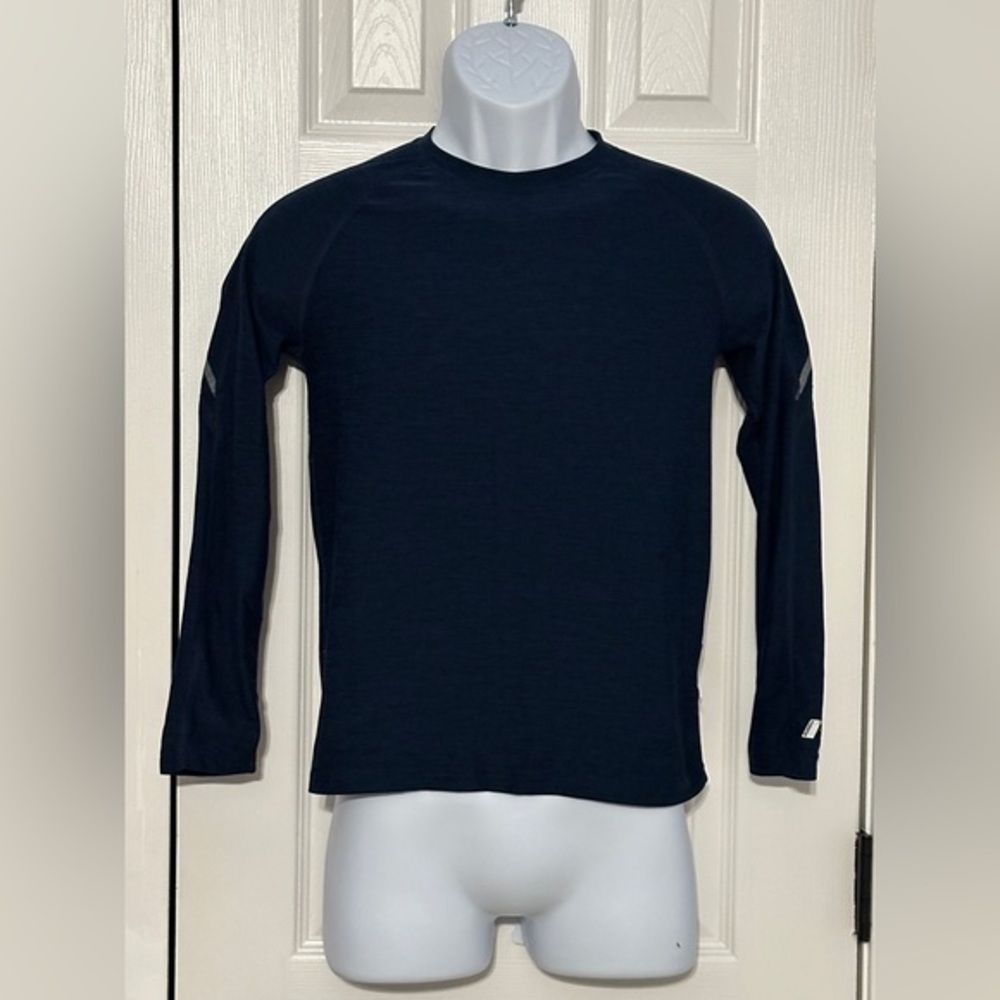 Russell Dri-Power 360 Youth Long Sleeve Athletic Top Navy Heather Size Large